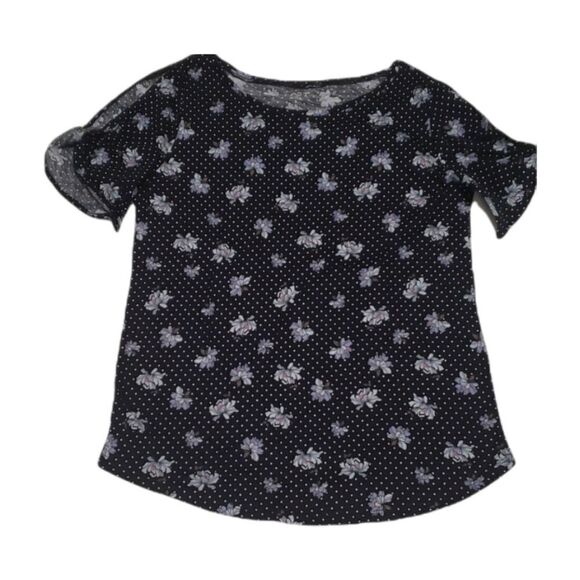 Loft cold shoulder navy floral top - Picture 1 of 3